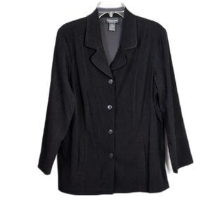 Notations Black Button Jacket Shirt Women's L